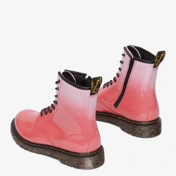 Dr. Martens Shimmering Pink Boots with Black Laces - Picture 3 of 7